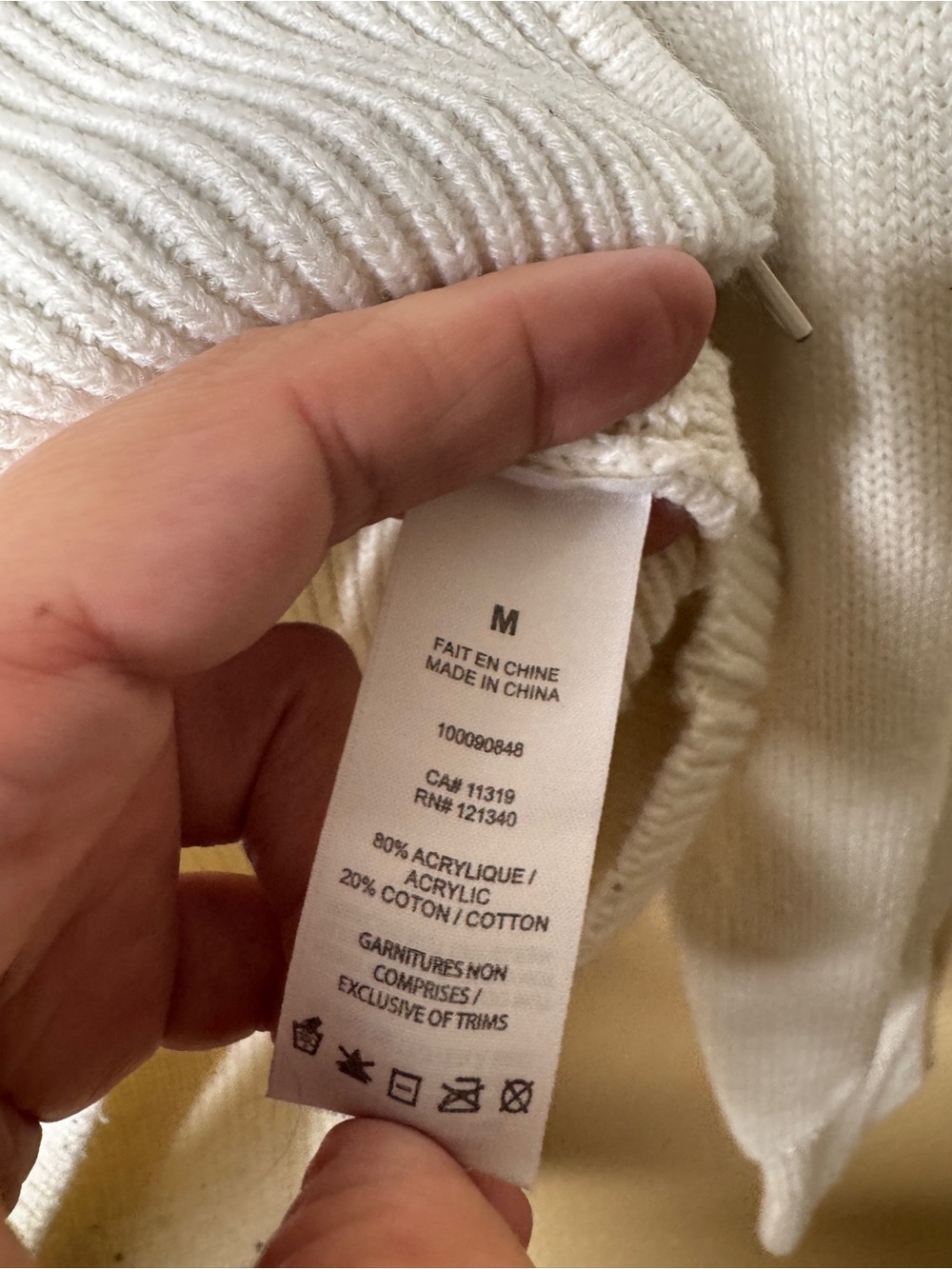 Garage Women’s White Stripped Knit Hoodie Sweater Medium Cropped Casual Preppy - Picture 6 of 9